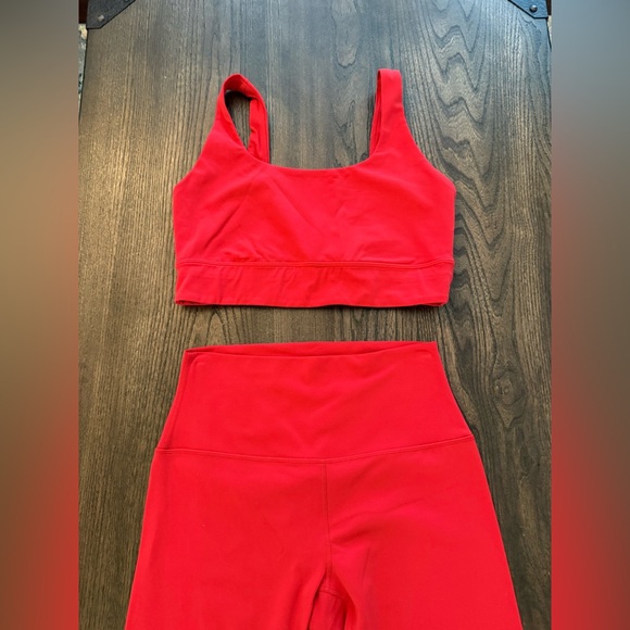 CRZ Yoga Red Leggings & Bra Set, Medium - Picture 2 of 8